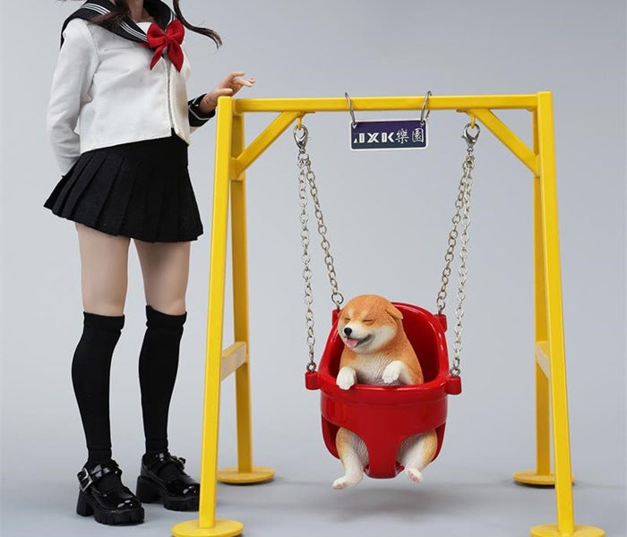 【Preorder】JXK Shiba Inu Figurine on The Swing  1/6 Scale JXK233ABC - ToyFury