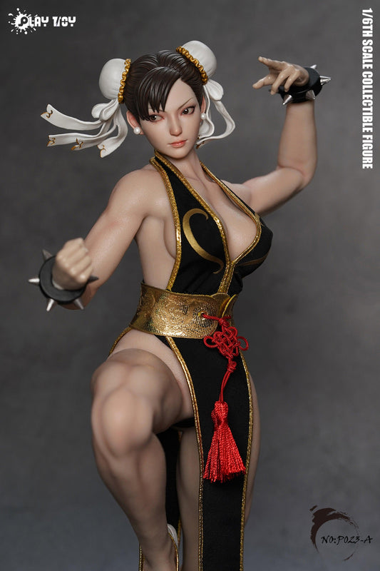 【Preorder】Play Toy Combat Godness Street Fighter Chun Li 1/6 Scale Figure (Black Suit) P023A - ToyFury