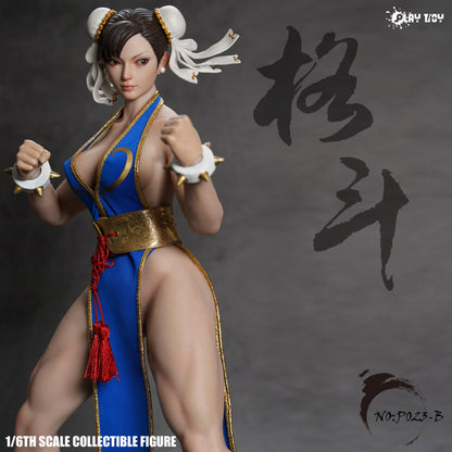 【Preorder】Play Toy Combat Godness Street Fighter Chun Li 1/6 Scale Figure (Blue Suit)  P023B - ToyFury