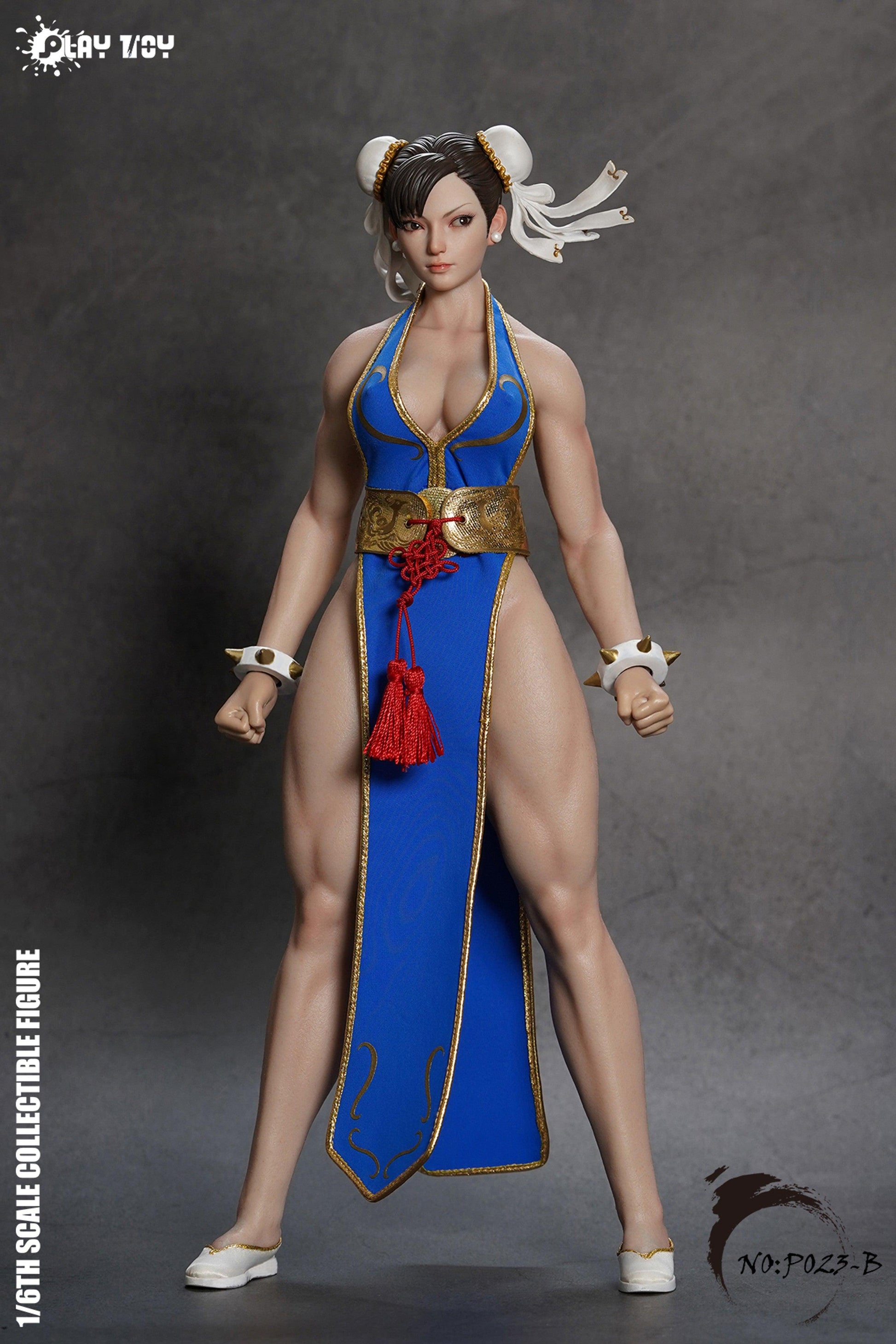 【Preorder】Play Toy Combat Godness Street Fighter Chun Li 1/6 Scale Figure (Blue Suit)  P023B - ToyFury