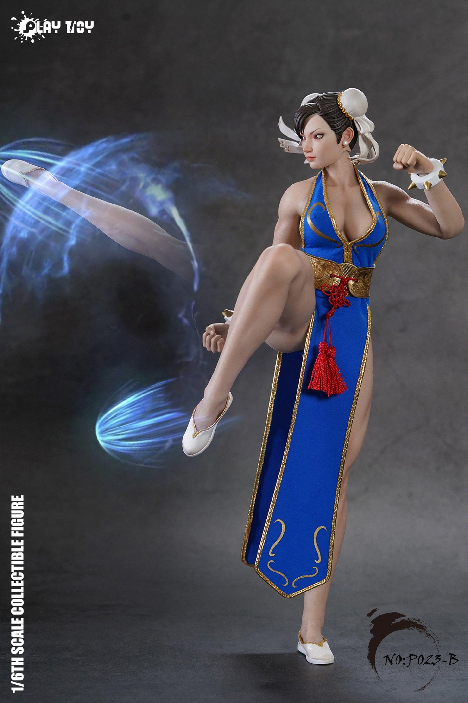 【Preorder】Play Toy Combat Godness Street Fighter Chun Li 1/6 Scale Figure (Blue Suit)  P023B - ToyFury