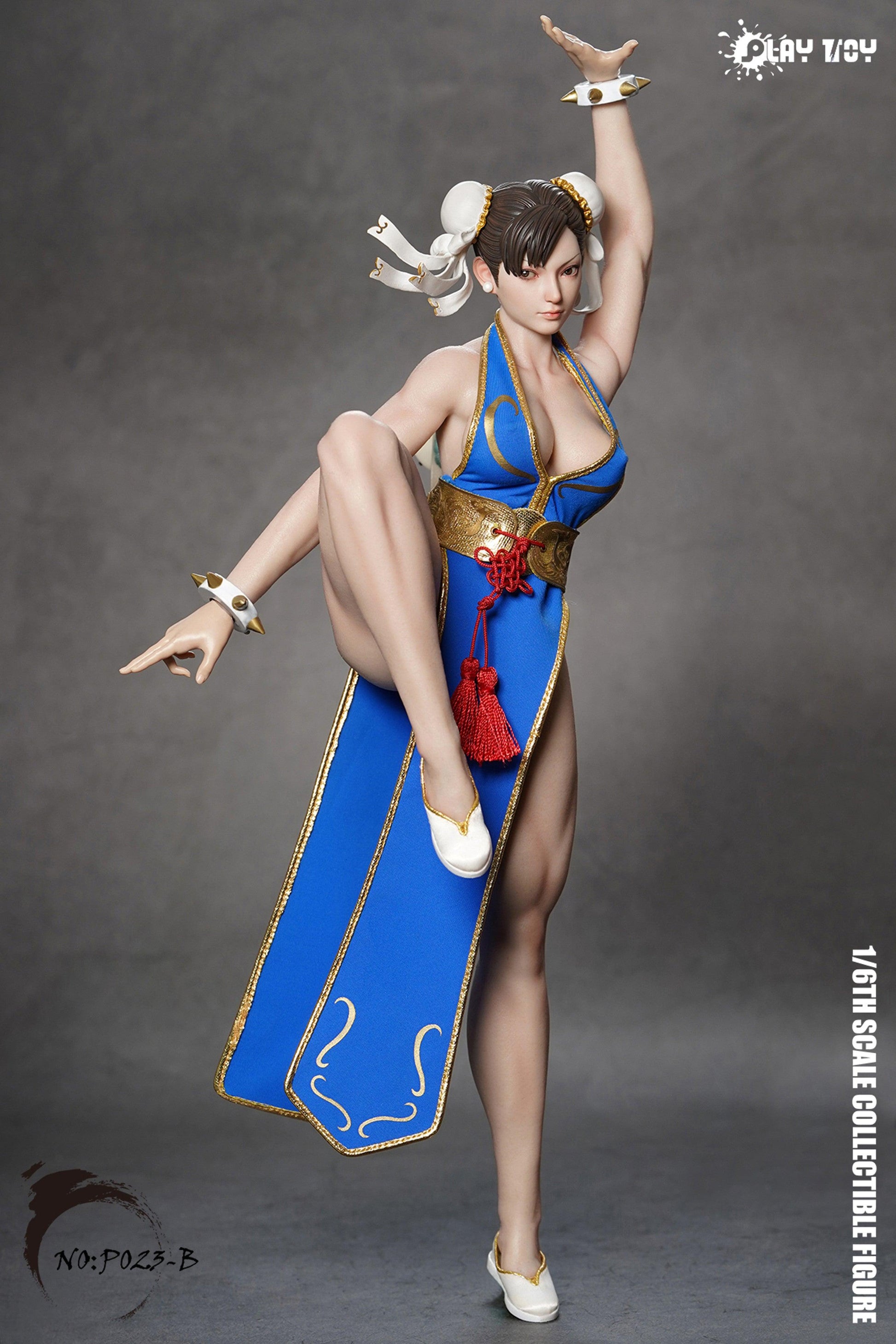 【Preorder】Play Toy Combat Godness Street Fighter Chun Li 1/6 Scale Figure (Blue Suit)  P023B - ToyFury