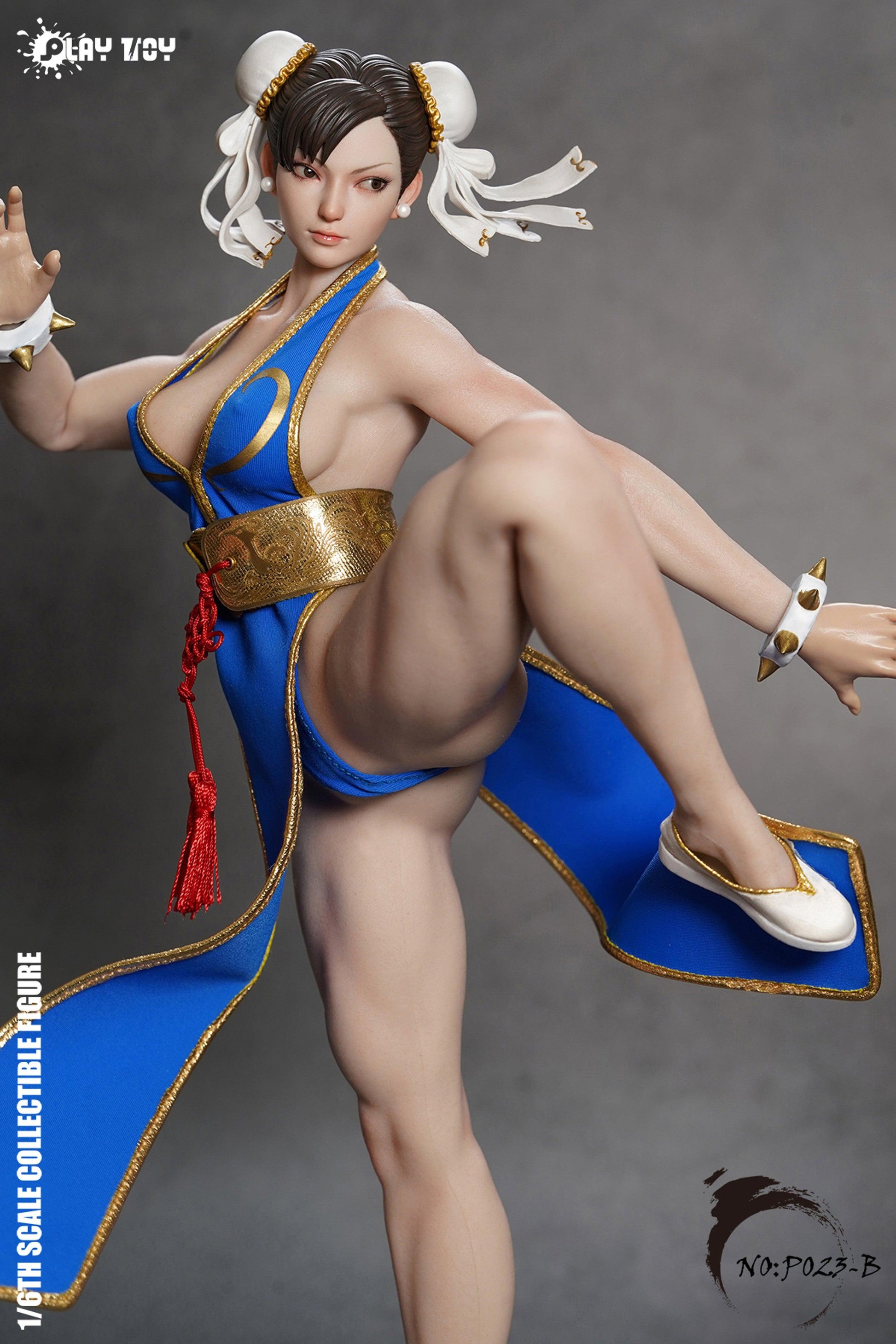 【Preorder】Play Toy Combat Godness Street Fighter Chun Li 1/6 Scale Figure (Blue Suit)  P023B - ToyFury