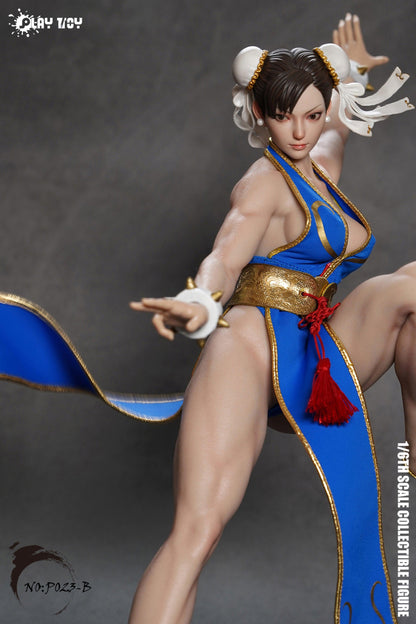 【Preorder】Play Toy Combat Godness Street Fighter Chun Li 1/6 Scale Figure (Blue Suit)  P023B - ToyFury