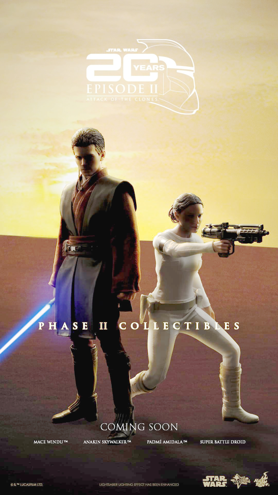 HOTTOYS MMS677 Star Wars Attack of the Clones Anakin Skywalker 1/6 Scale Collectible Figure