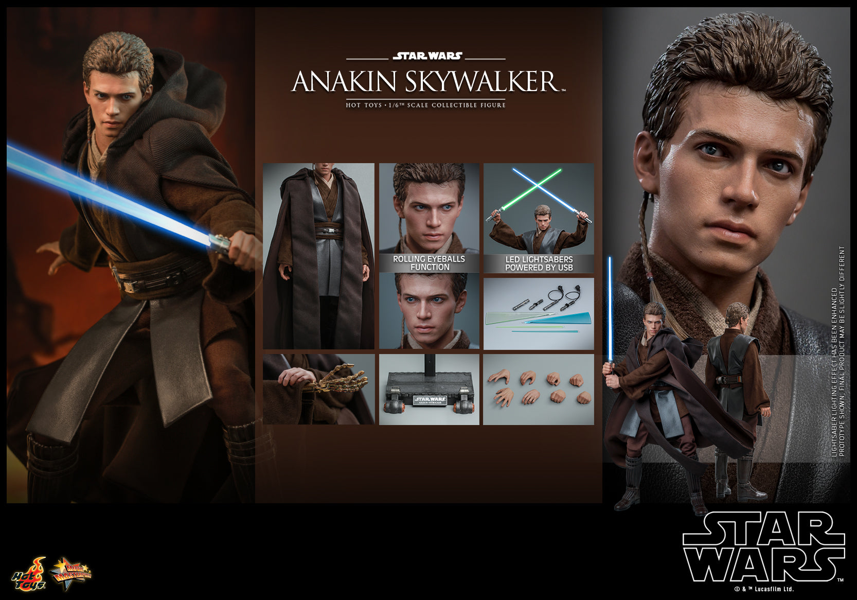 HOTTOYS MMS677 Star Wars Attack of the Clones Anakin Skywalker 1/6 Scale Collectible Figure