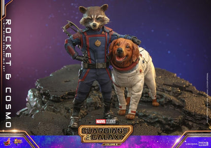 HOTTOYS MMS708 Guardians of the Galaxy Vol. 3 Rocket and Cosmo 1/6th Scale Collectible Figure Set