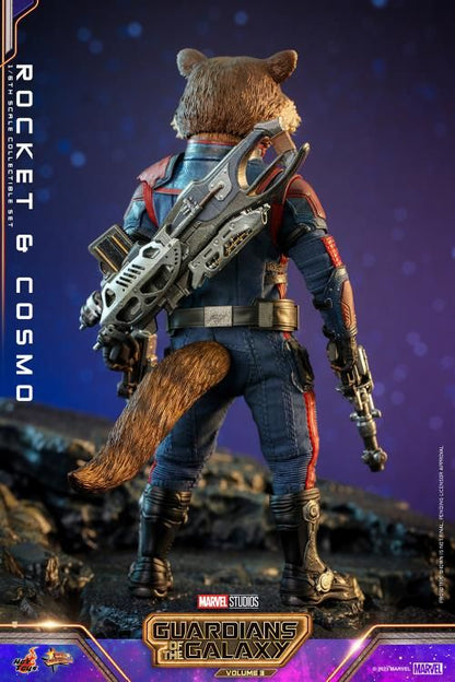 HOTTOYS MMS708 Guardians of the Galaxy Vol. 3 Rocket and Cosmo 1/6th Scale Collectible Figure Set