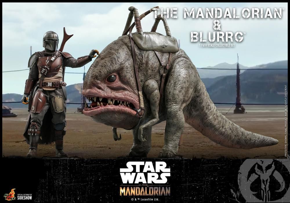 HOTTOYS TMS046 The Mandalorian and Blurrg 1/6th Scale Collectible Figure Set