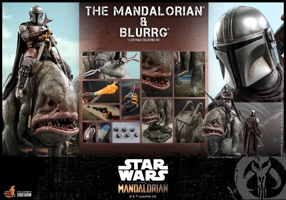 HOTTOYS TMS046 The Mandalorian and Blurrg 1/6th Scale Collectible Figure Set