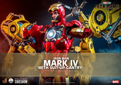 Hot Toys Iron Man 2 - Iron Man Mark IV with Suit-Up Gantry Deluxe 1/4 Scale Hot Toys Action Figure Set