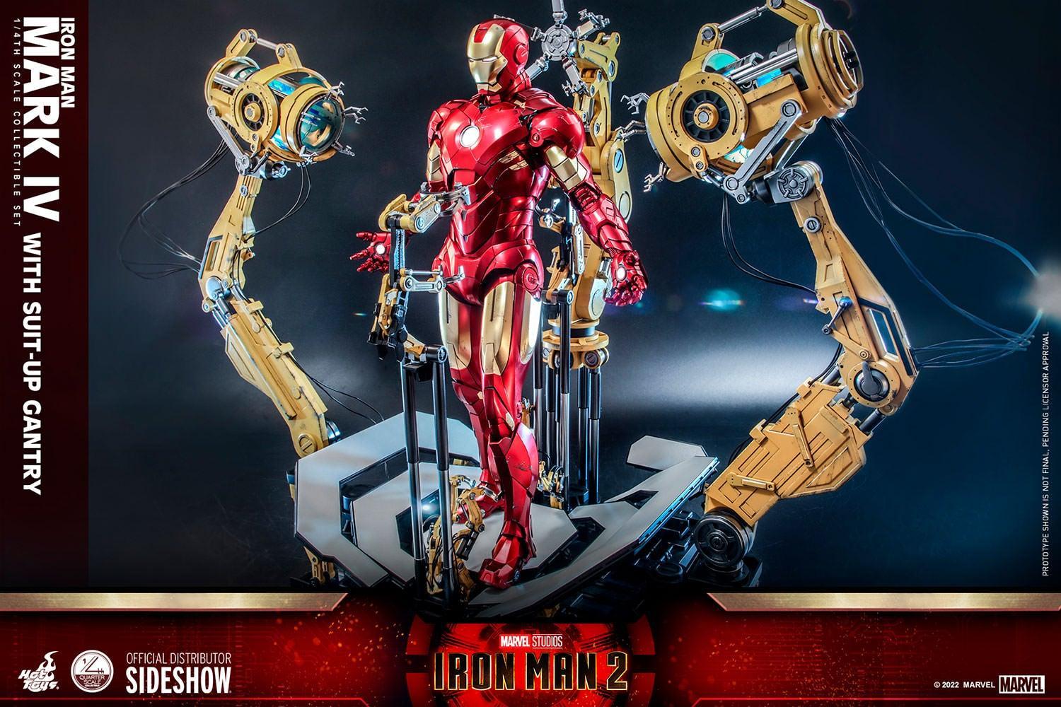 Hot Toys Iron Man 2 - Iron Man Mark IV with Suit-Up Gantry Deluxe 1/4 Scale Hot Toys Action Figure Set