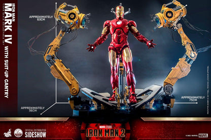 Hot Toys Iron Man 2 - Iron Man Mark IV with Suit-Up Gantry Deluxe 1/4 Scale Hot Toys Action Figure Set