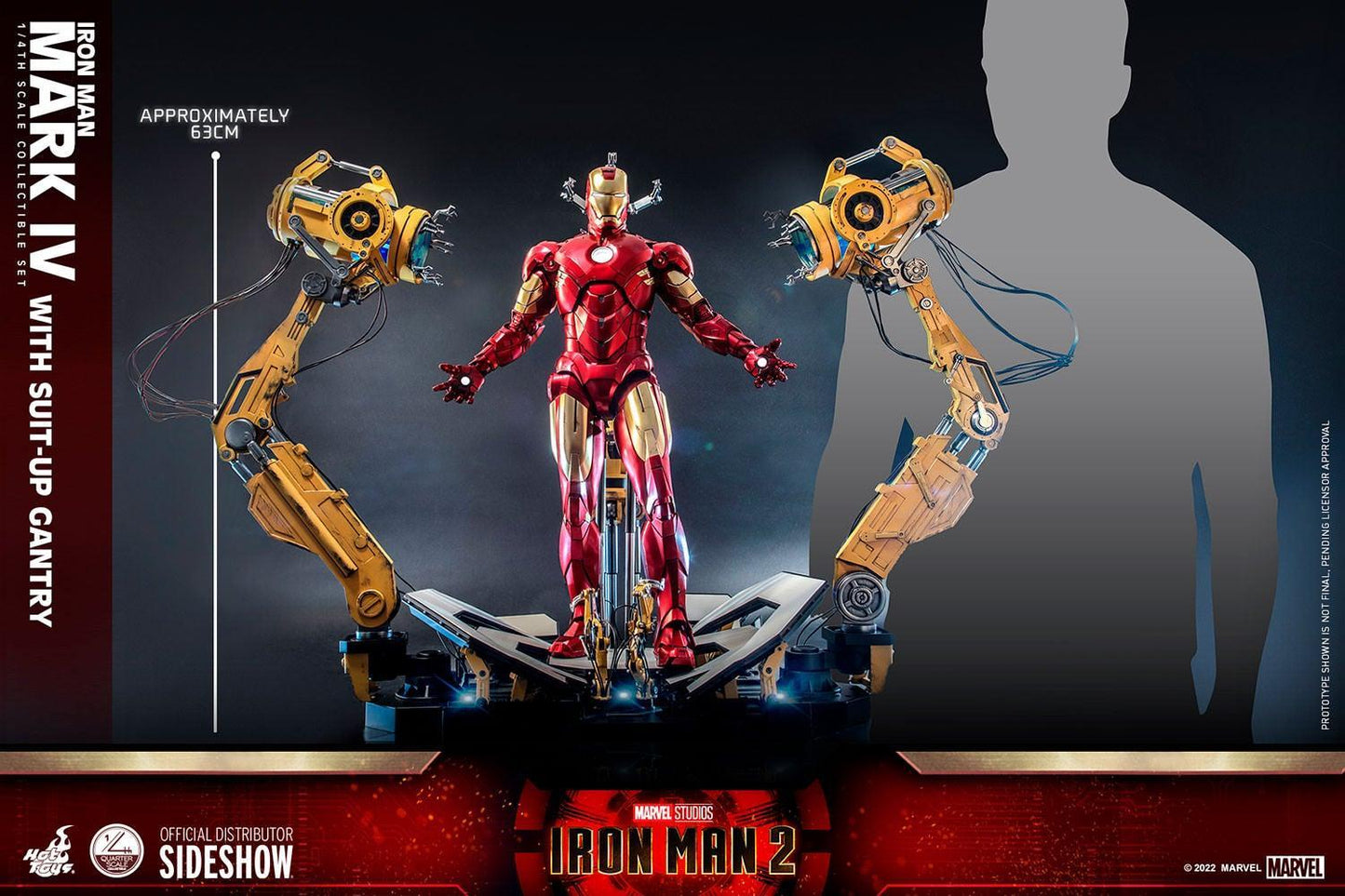 Hot Toys Iron Man 2 - Iron Man Mark IV with Suit-Up Gantry Deluxe 1/4 Scale Hot Toys Action Figure Set