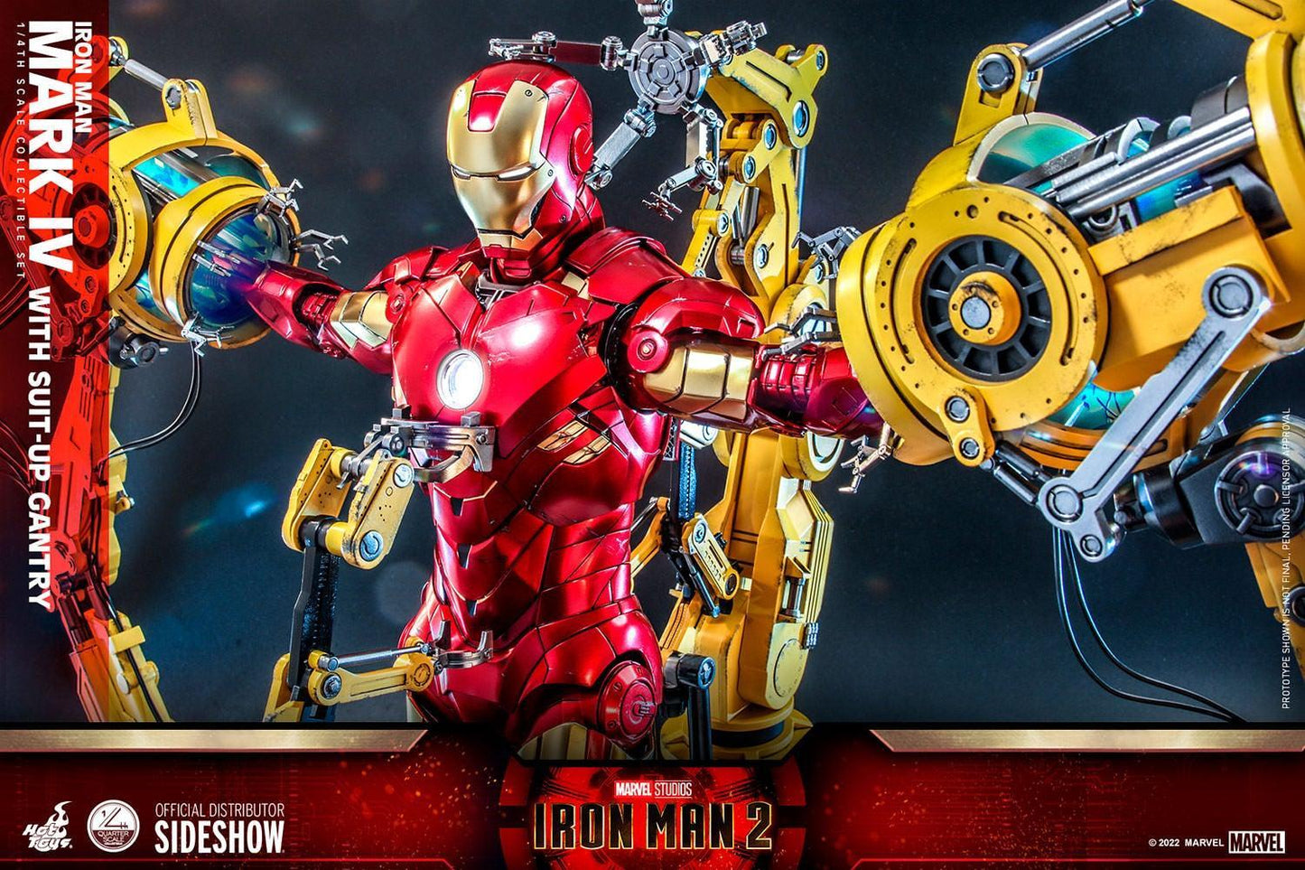 Hot Toys Iron Man 2 - Iron Man Mark IV with Suit-Up Gantry Deluxe 1/4 Scale Hot Toys Action Figure Set