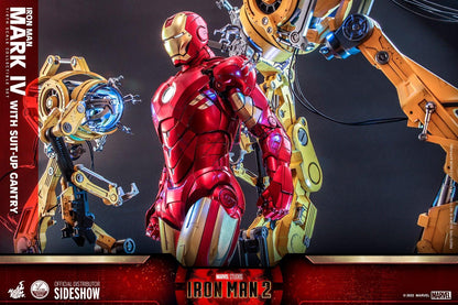 Hot Toys Iron Man 2 - Iron Man Mark IV with Suit-Up Gantry Deluxe 1/4 Scale Hot Toys Action Figure Set