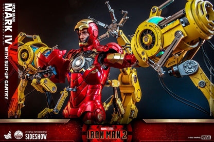 Hot Toys Iron Man 2 - Iron Man Mark IV with Suit-Up Gantry Deluxe 1/4 Scale Hot Toys Action Figure Set