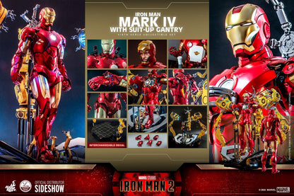 Hot Toys Iron Man 2 - Iron Man Mark IV with Suit-Up Gantry Deluxe 1/4 Scale Hot Toys Action Figure Set