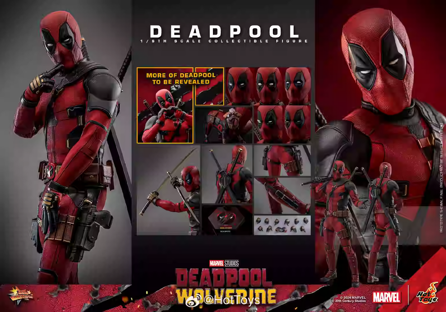 Hot Toys MMS746B Deadpool and Wolverine Deadpool 1/6 Scale Collectible Figure Exclusive Special Edition