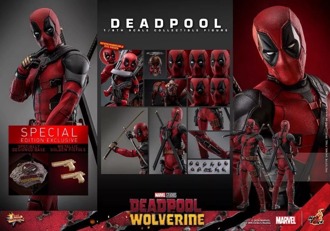 Hot Toys MMS746B Deadpool and Wolverine Deadpool 1/6 Scale Collectible Figure Exclusive Special Edition