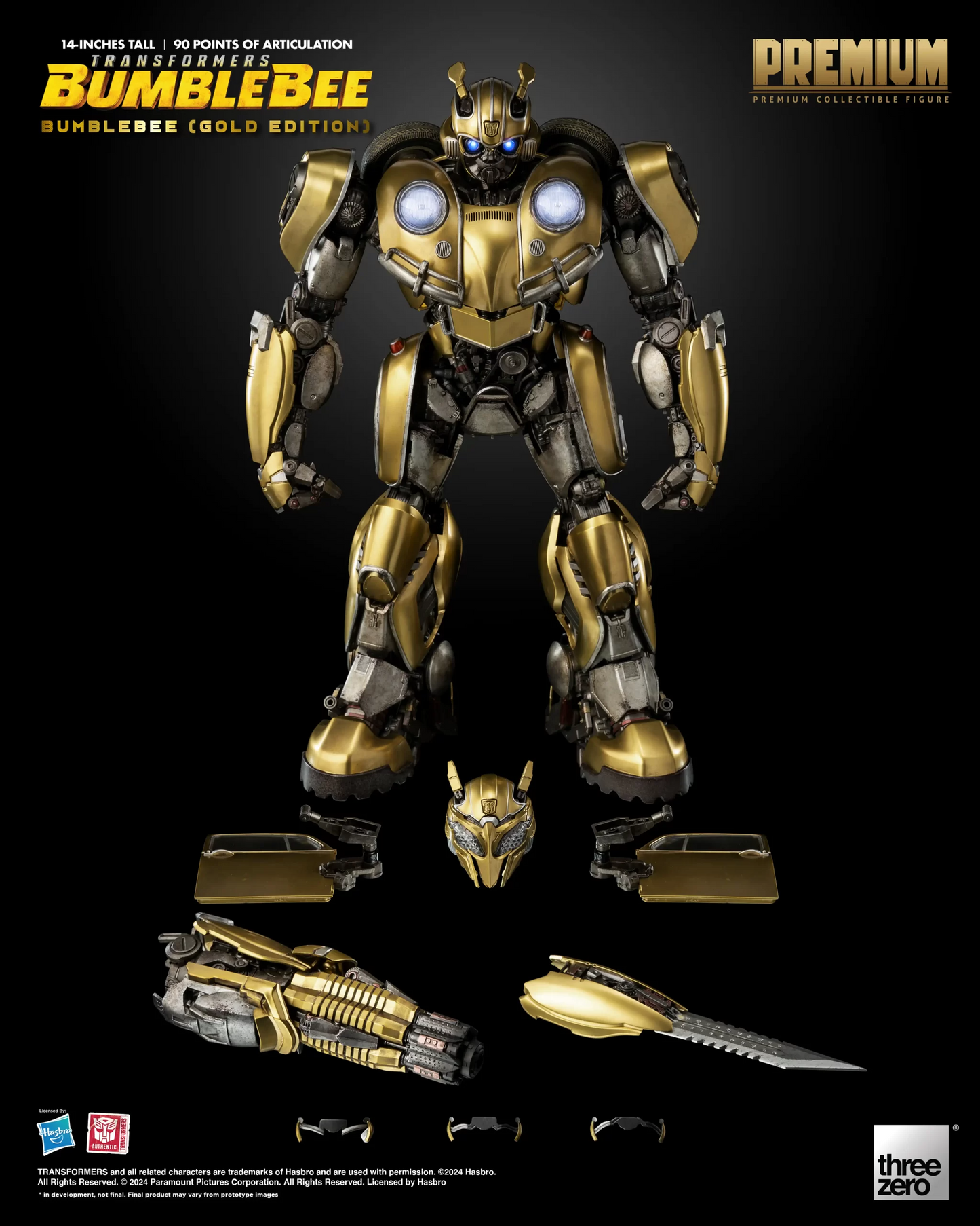 Threezero 3Z0809 Transformers: PREMIUM Bumblebee (Gold Edition)