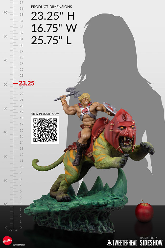 Tweeterhead Masters of the Universe - He-Man & Battle Cat Classic Deluxe 23” Maquette Statue 