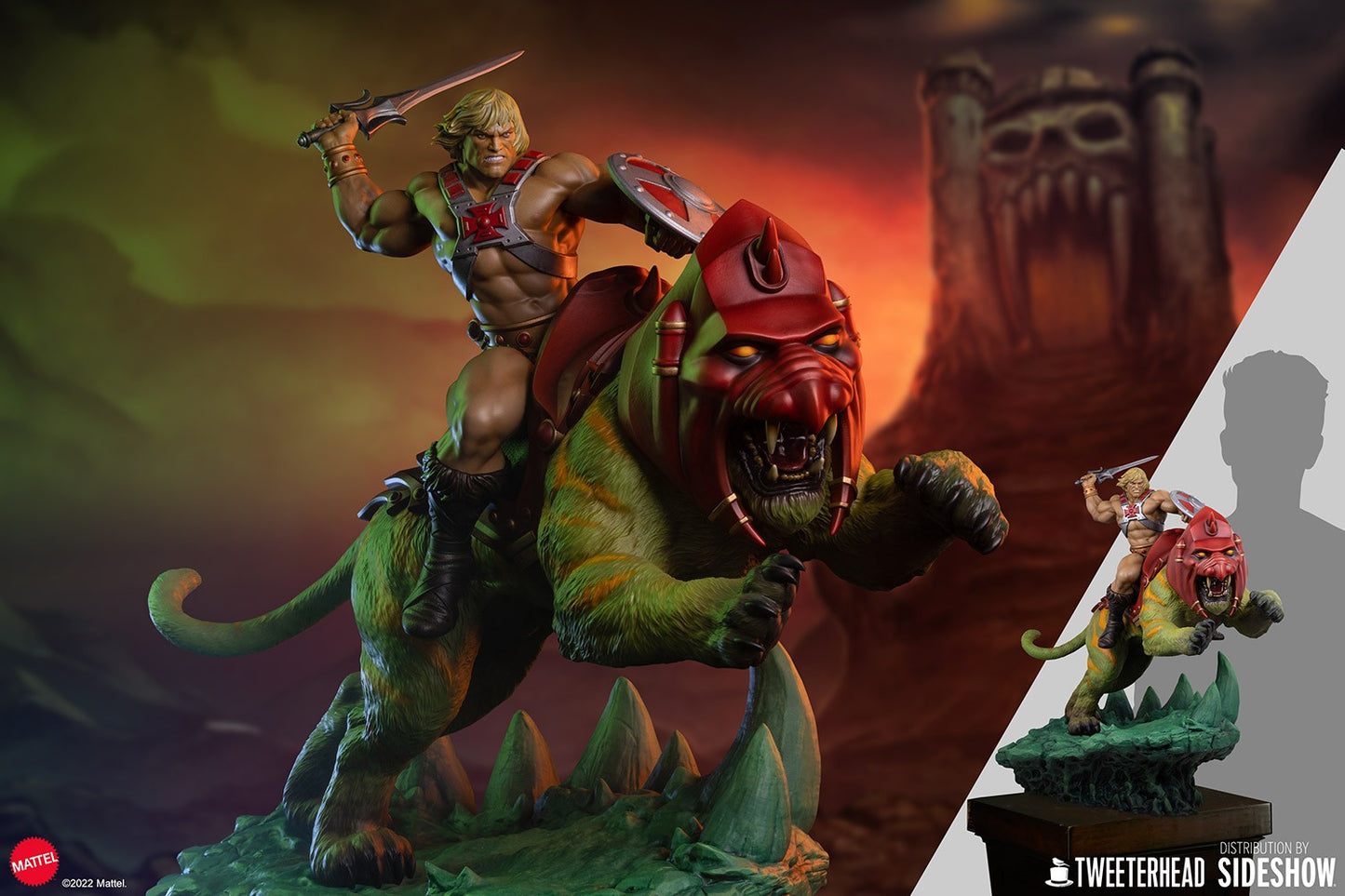 Tweeterhead Masters of the Universe - He-Man & Battle Cat Classic Deluxe 23” Maquette Statue