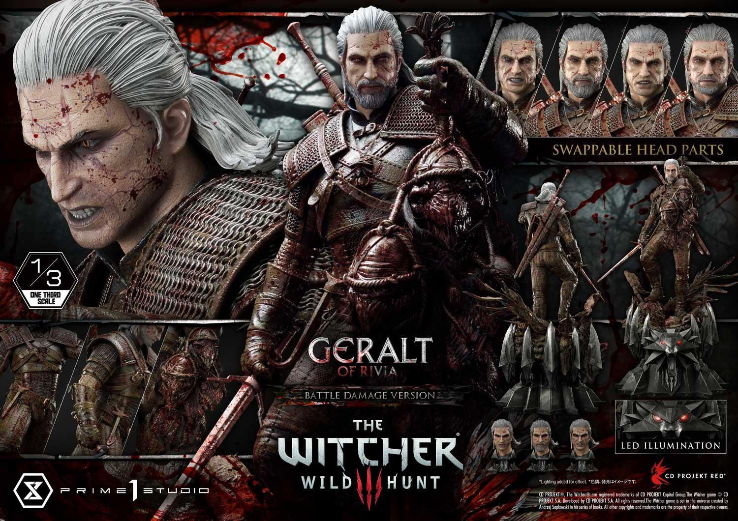 Prime 1 Studio Museum Masterline: The Witcher 3 – Wild Hunt Geralt Of Rivia 1/3 Statue Battle Damage Ver. MMW3-01BD - ToyFury