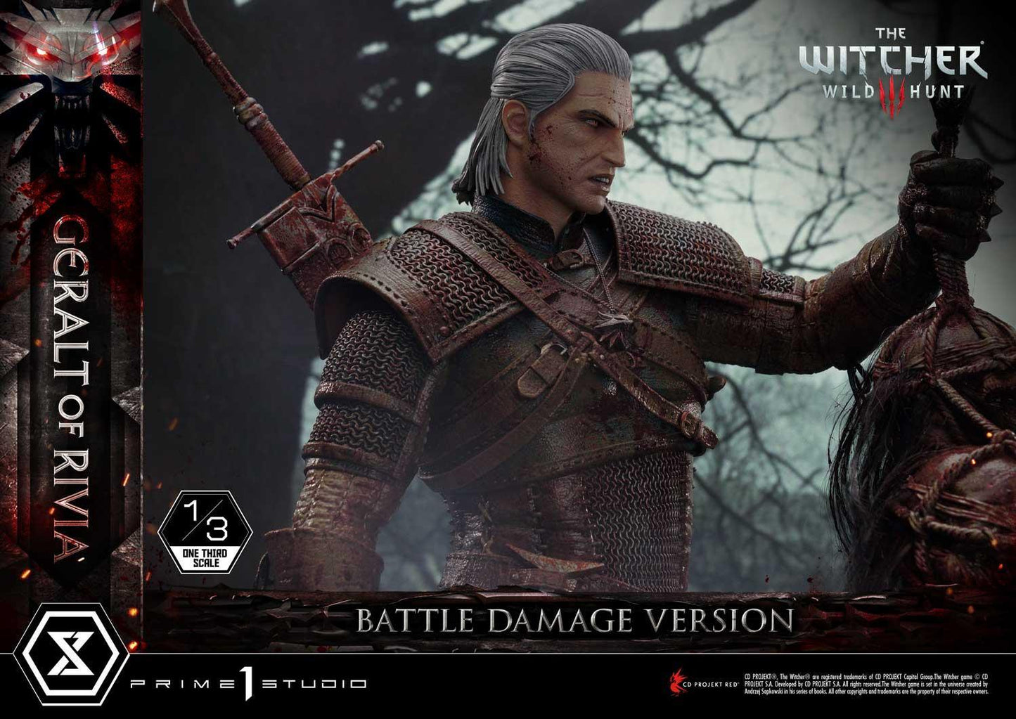 Prime 1 Studio Museum Masterline: The Witcher 3 – Wild Hunt Geralt Of Rivia 1/3 Statue Battle Damage Ver. MMW3-01BD - ToyFury