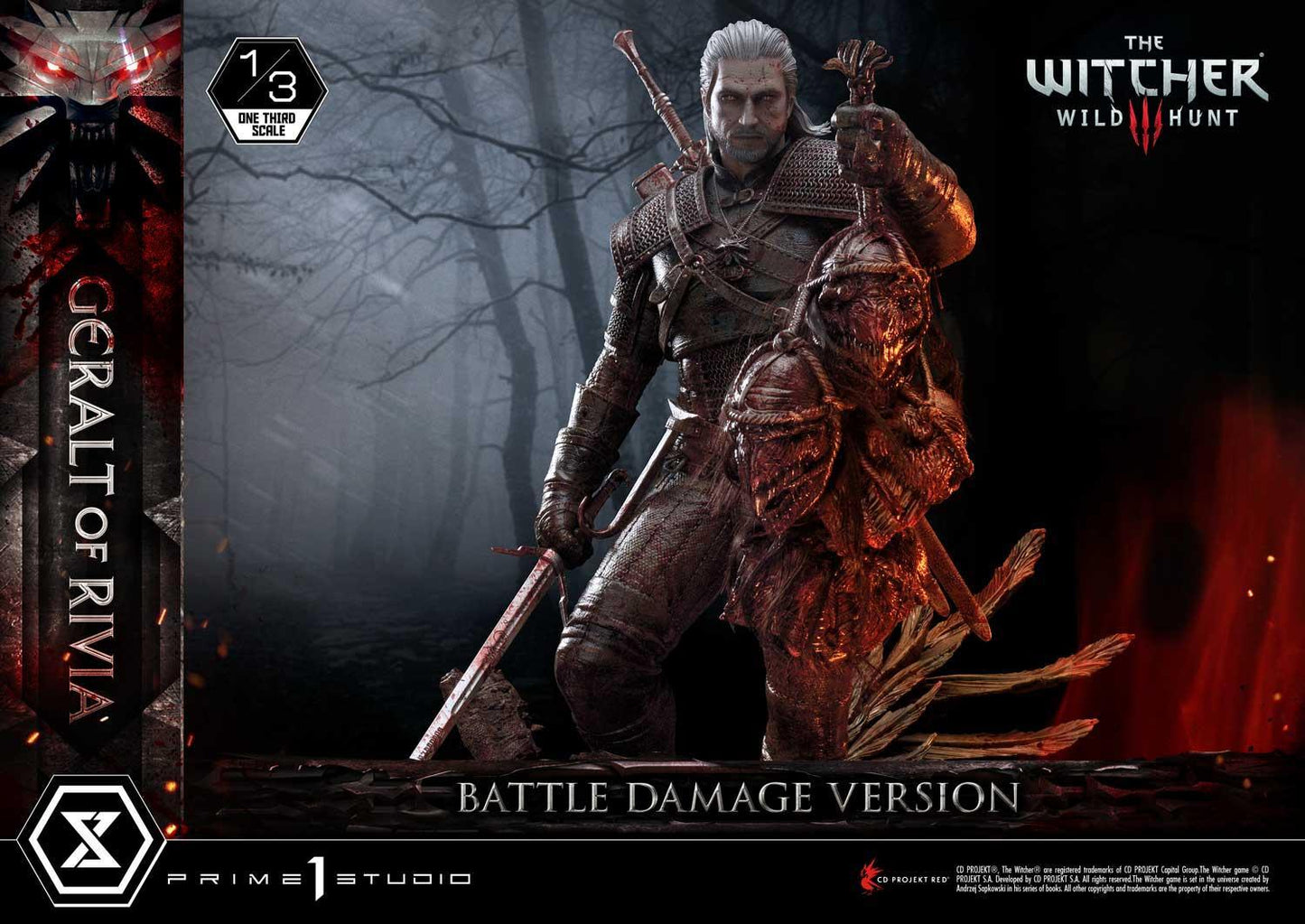 Prime 1 Studio Museum Masterline: The Witcher 3 – Wild Hunt Geralt Of Rivia 1/3 Statue Battle Damage Ver. MMW3-01BD - ToyFury