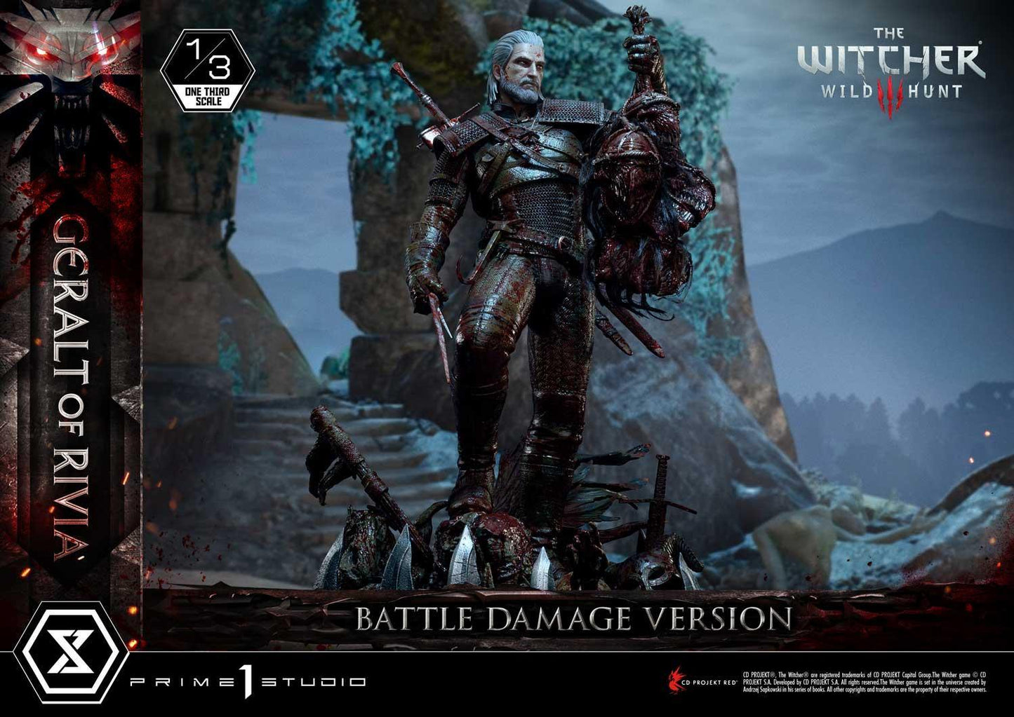 Prime 1 Studio Museum Masterline: The Witcher 3 – Wild Hunt Geralt Of Rivia 1/3 Statue Battle Damage Ver. MMW3-01BD - ToyFury