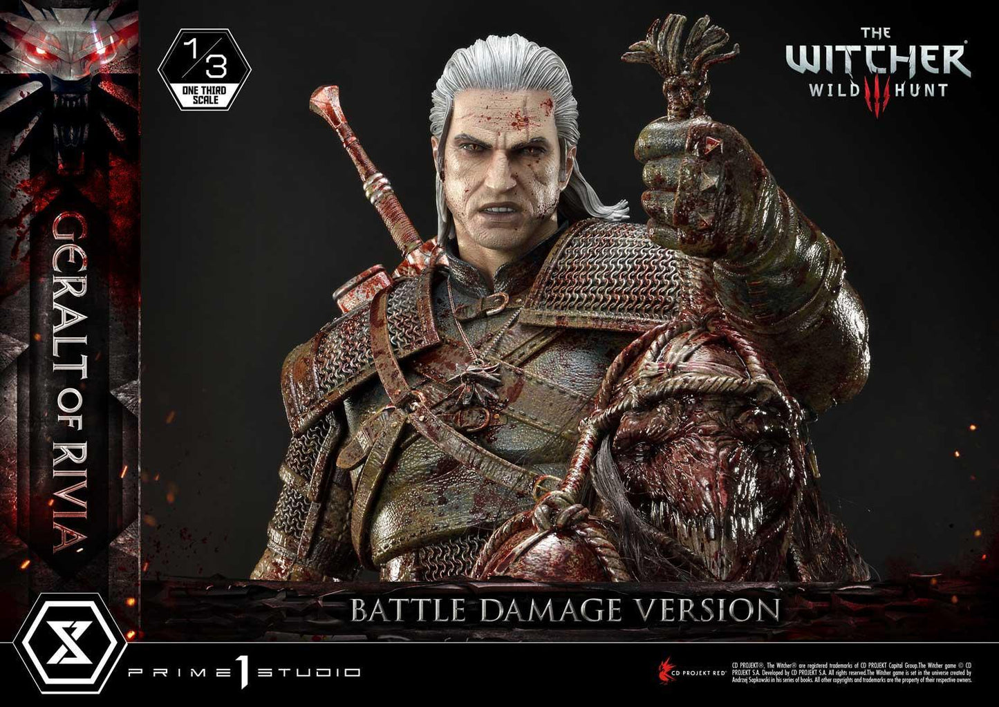 Prime 1 Studio Museum Masterline: The Witcher 3 – Wild Hunt Geralt Of Rivia 1/3 Statue Battle Damage Ver. MMW3-01BD - ToyFury